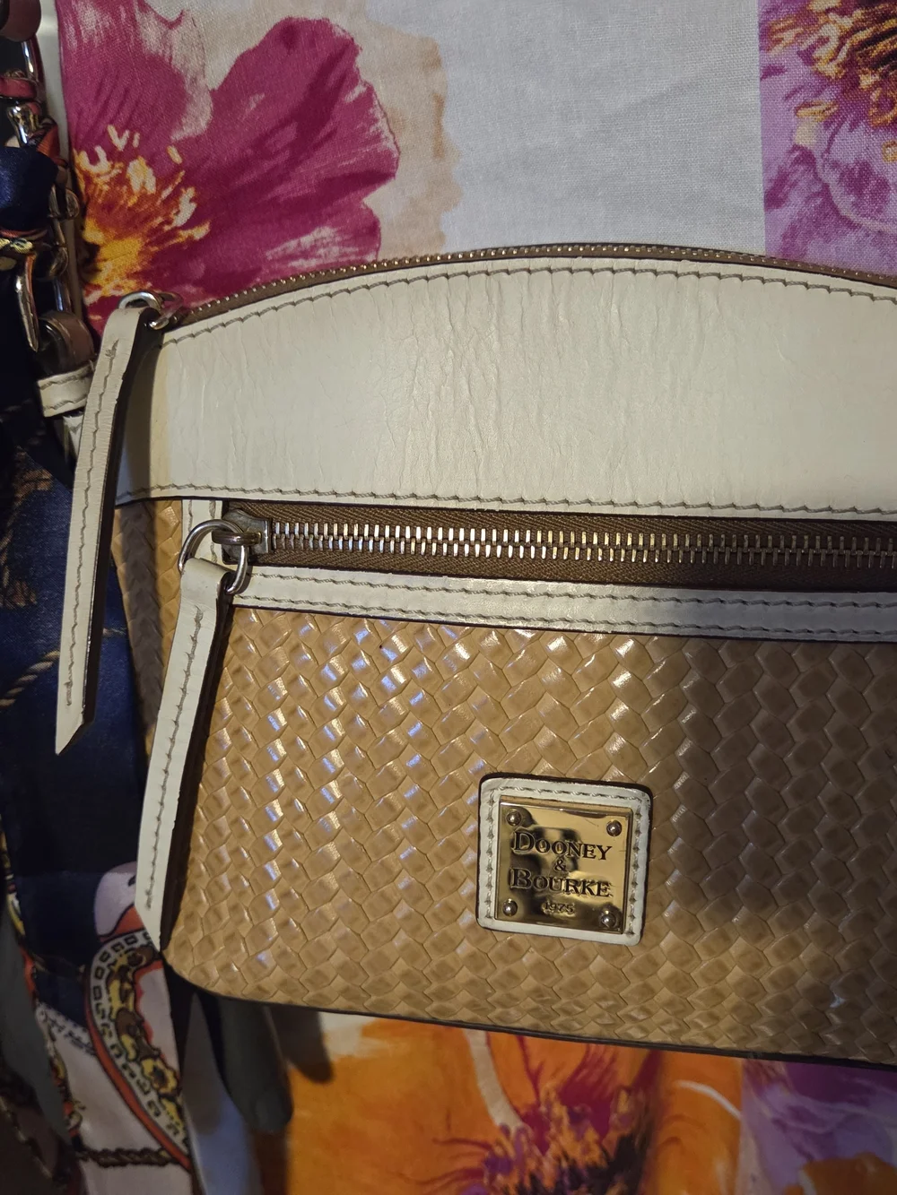 Dooney & Bourke Tan & Cream Crossbody Bag